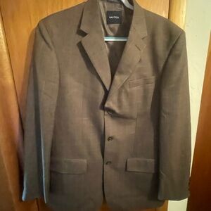 Nautica Mens Sport Coat 42L Brown 3 Button
